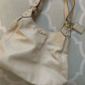 Cream Coach bag with cream interior